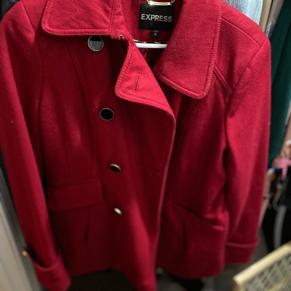 Express Jackets & Coats Red Express Pea Coat Poshmark